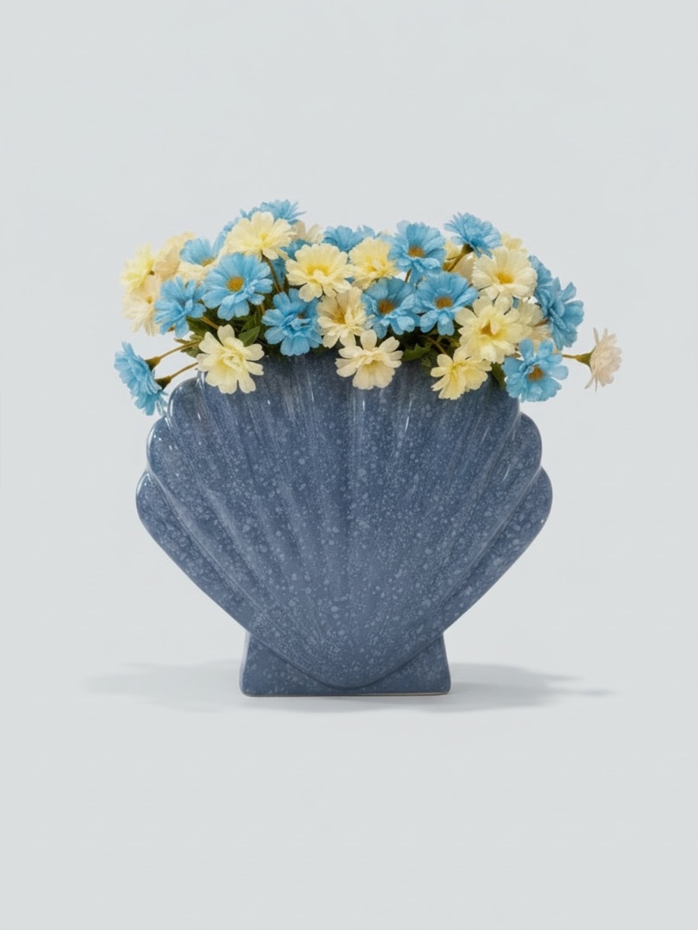 Speckled Slate Blue Seashell Planter